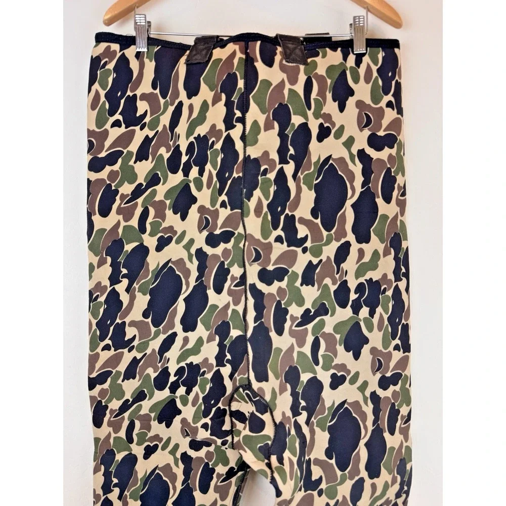 Vintage Upland Camo‎ Fishing Chest Waders Pants Bibs Size Large Neoprene